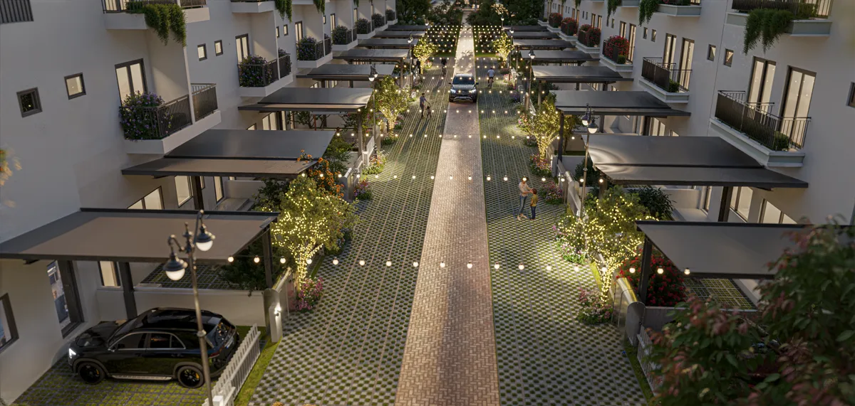 Phối cảnh sân sau nhà phố Green City