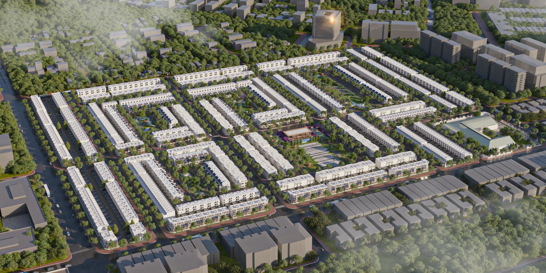 Toàn cảnh phối cảnh Green City nhìn từ trên cao